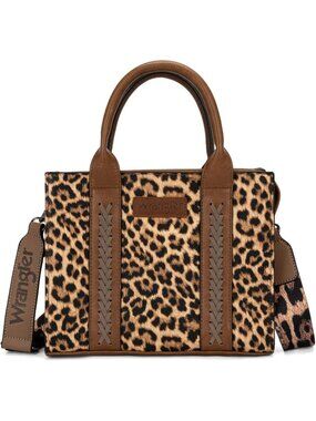 Women's leopardbass Polyester Zipper Top-handle Strap Quilted Tote Crossbody Bag